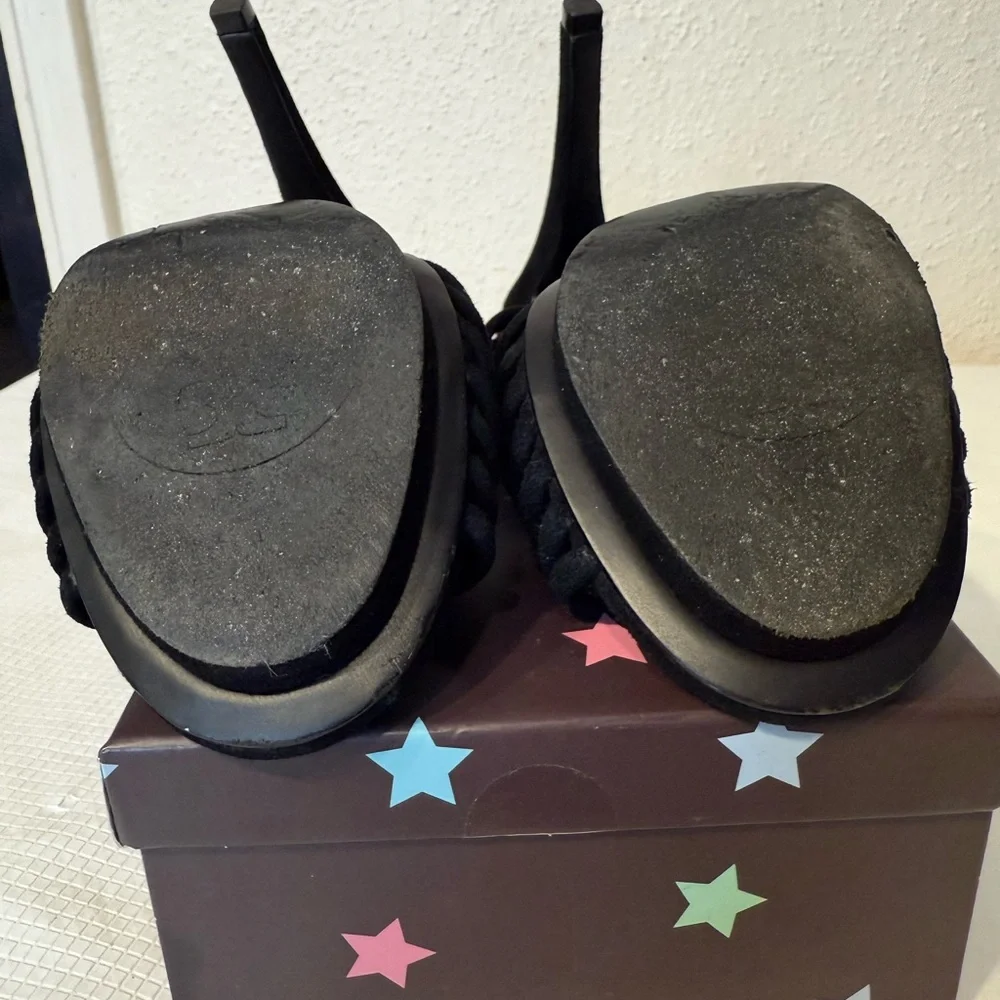 Tory Burch Black Heels Strappy Design ALL LEATHER Good Condition Offers Welcome - Picture 14 of 16